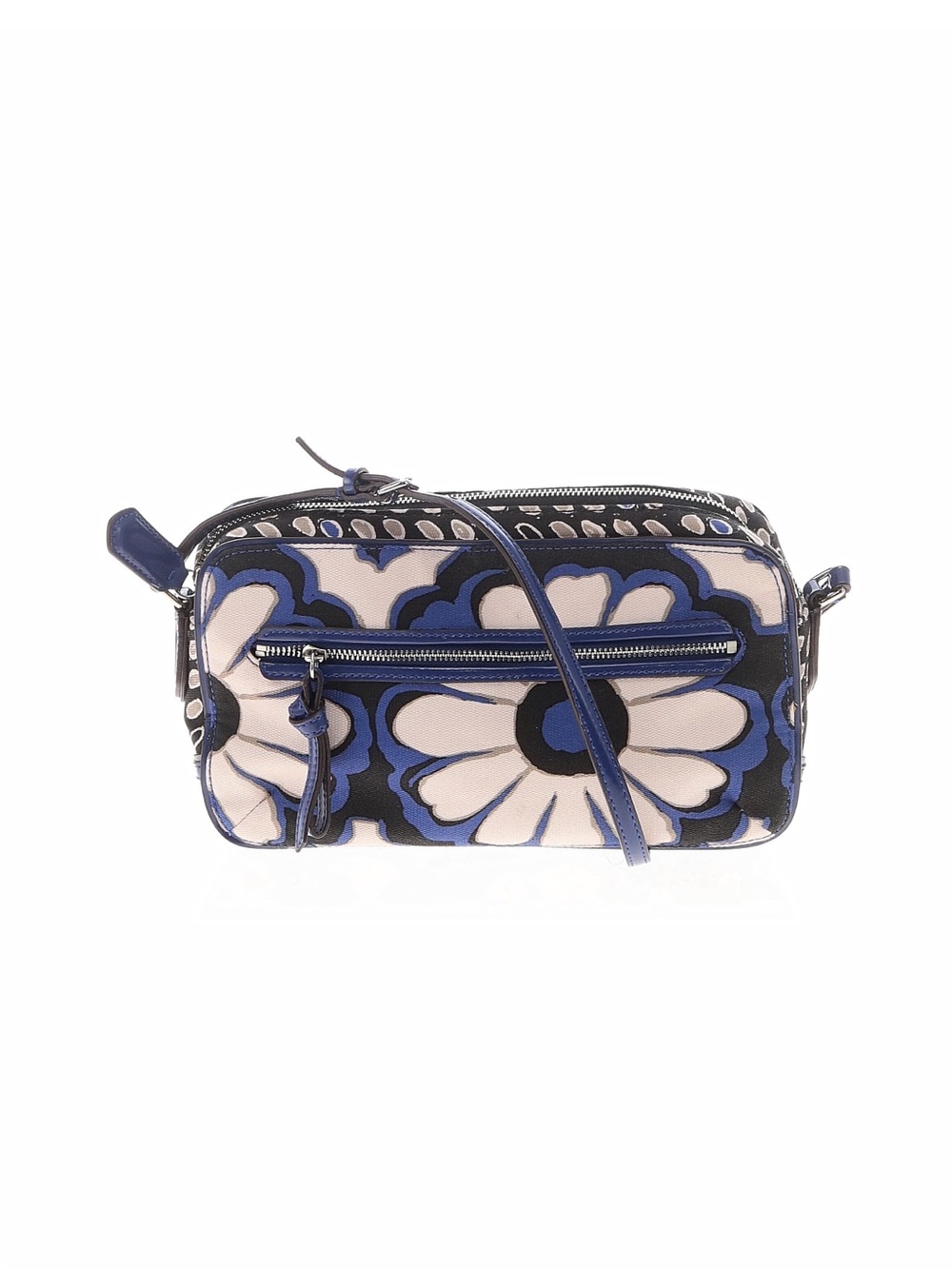 Coach poppy floral canvas patent leather crossbody bag purse 2 hangtags